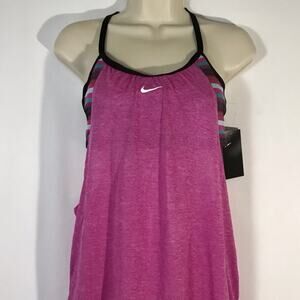 NWT Nike Women’s Pro Dri‑FIT Tank Top • Size M • Multi‑Color Stripe Detail